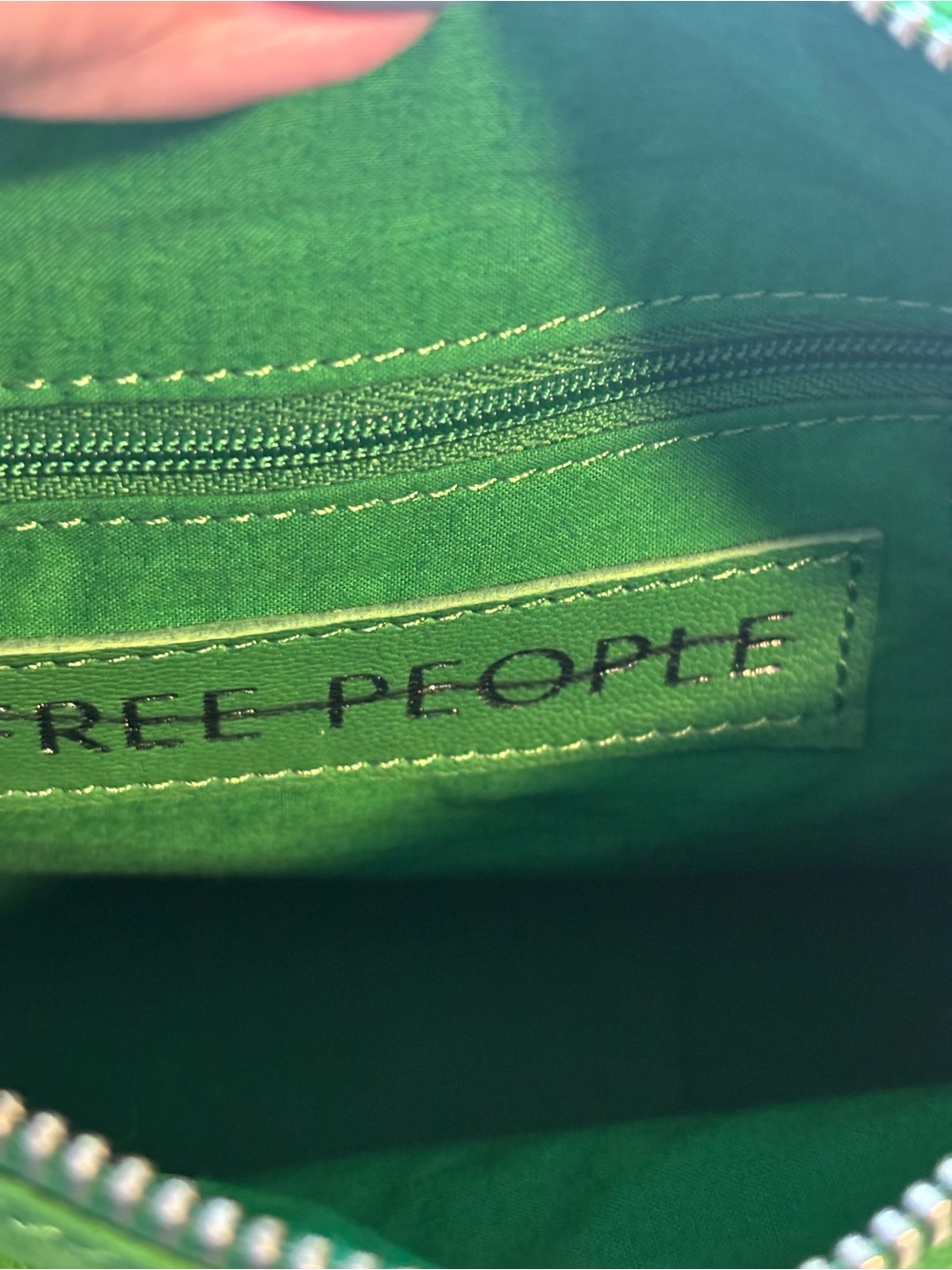 Free People Emerald Green Leather Shoulder Bag - Picture 4 of 6